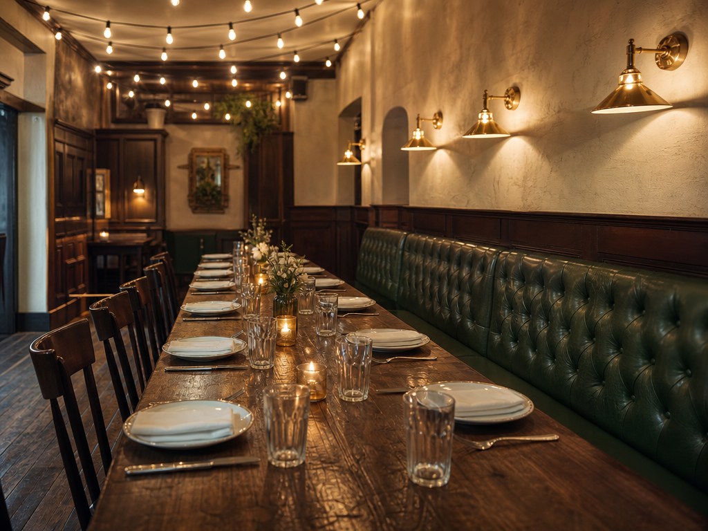 Private back room set for a party